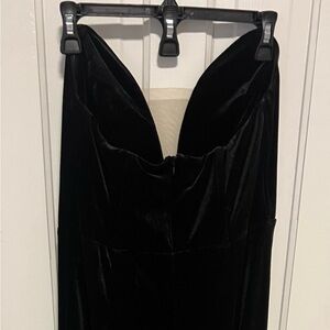 Black Velvet Strapless Dress.